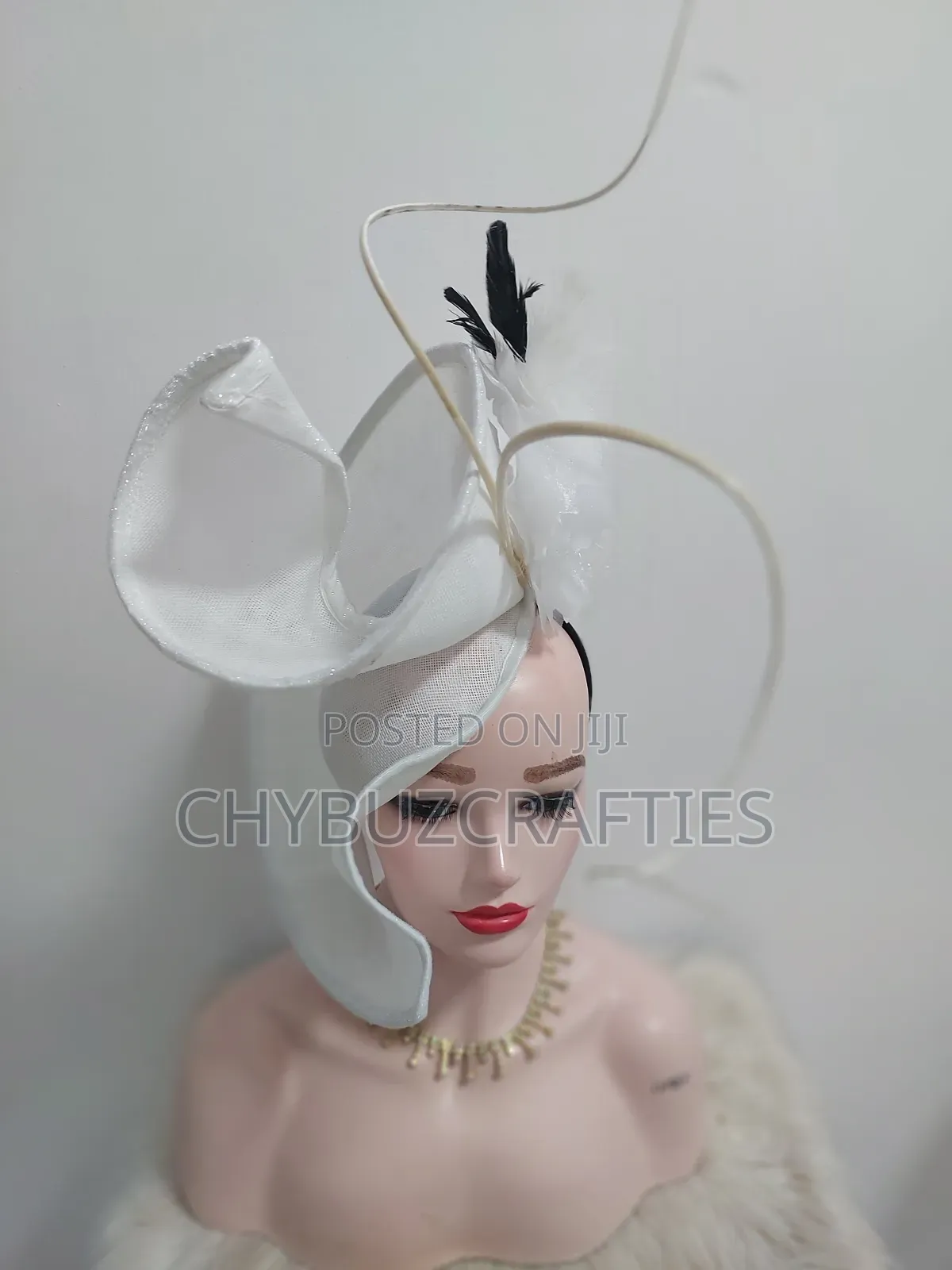 White Free Form Hat