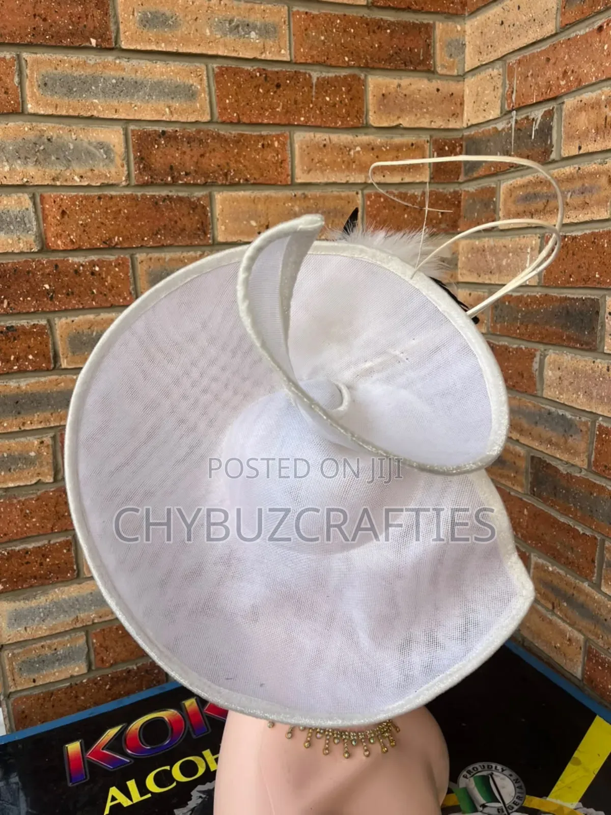 White Free Form Hat