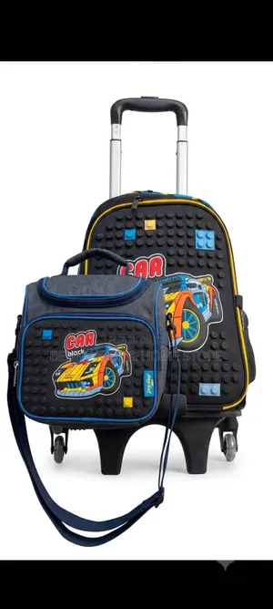 New Arrival – Kids' Space-Themed Trolley School Bag Set