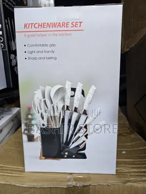 19-Piece Generic Kitchenware and Knife Set