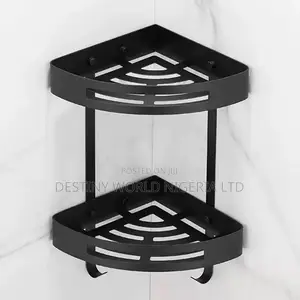 Black Bathroom Stainless Steel Corner (Shelf)