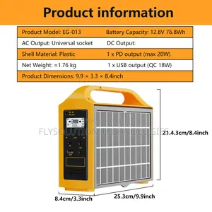 100W Portable Power Station Solar Generator 24000mAh Laptop Power Bank