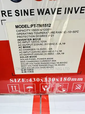 Sunfit Pure Sine Wave Inverter 1.5kva 12v With Warranty