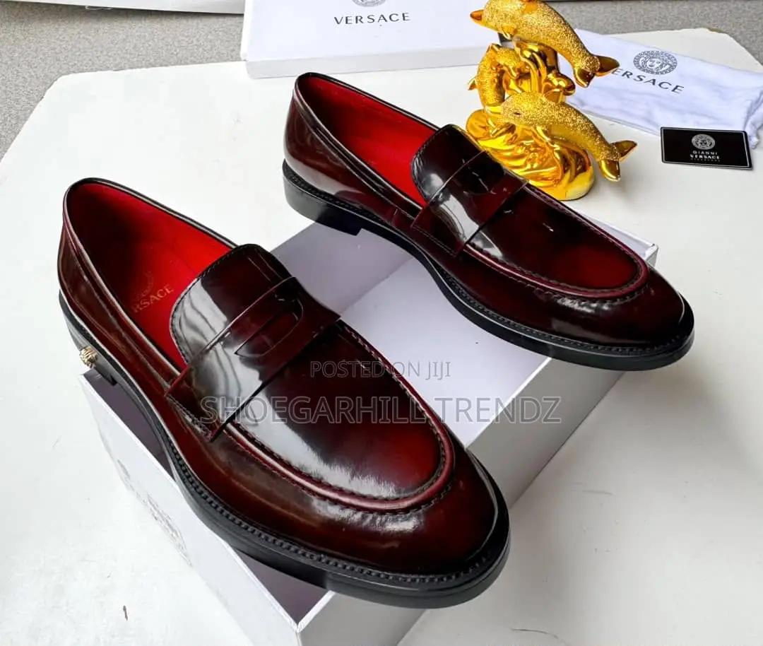 Versace and Givenchy OX Blood Patent Loafers | Bold Luxury Style