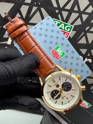 High Quality TAG HEUER Leather Chronograph Watch