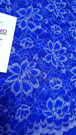 Blue and Light Blue Flower Net Lace