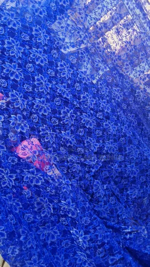 Blue and Light Blue Flower Net Lace