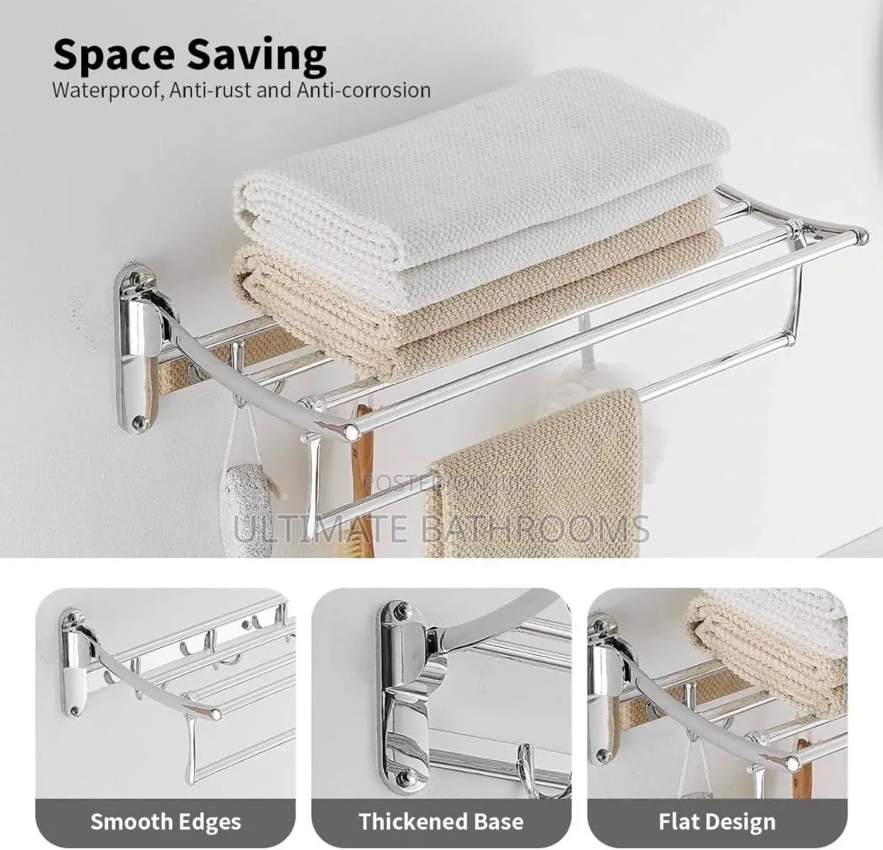 High Quality 90cm Chrome Multiple Towel Rack