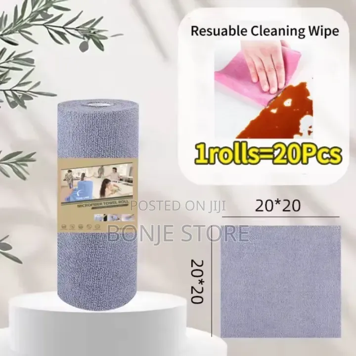 Reusable Cleaning Household Microfiber Towel Rolls - 20 Sheet Per Roll