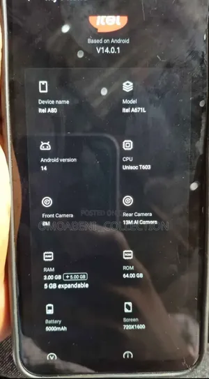 Itel A80 64 GB Black