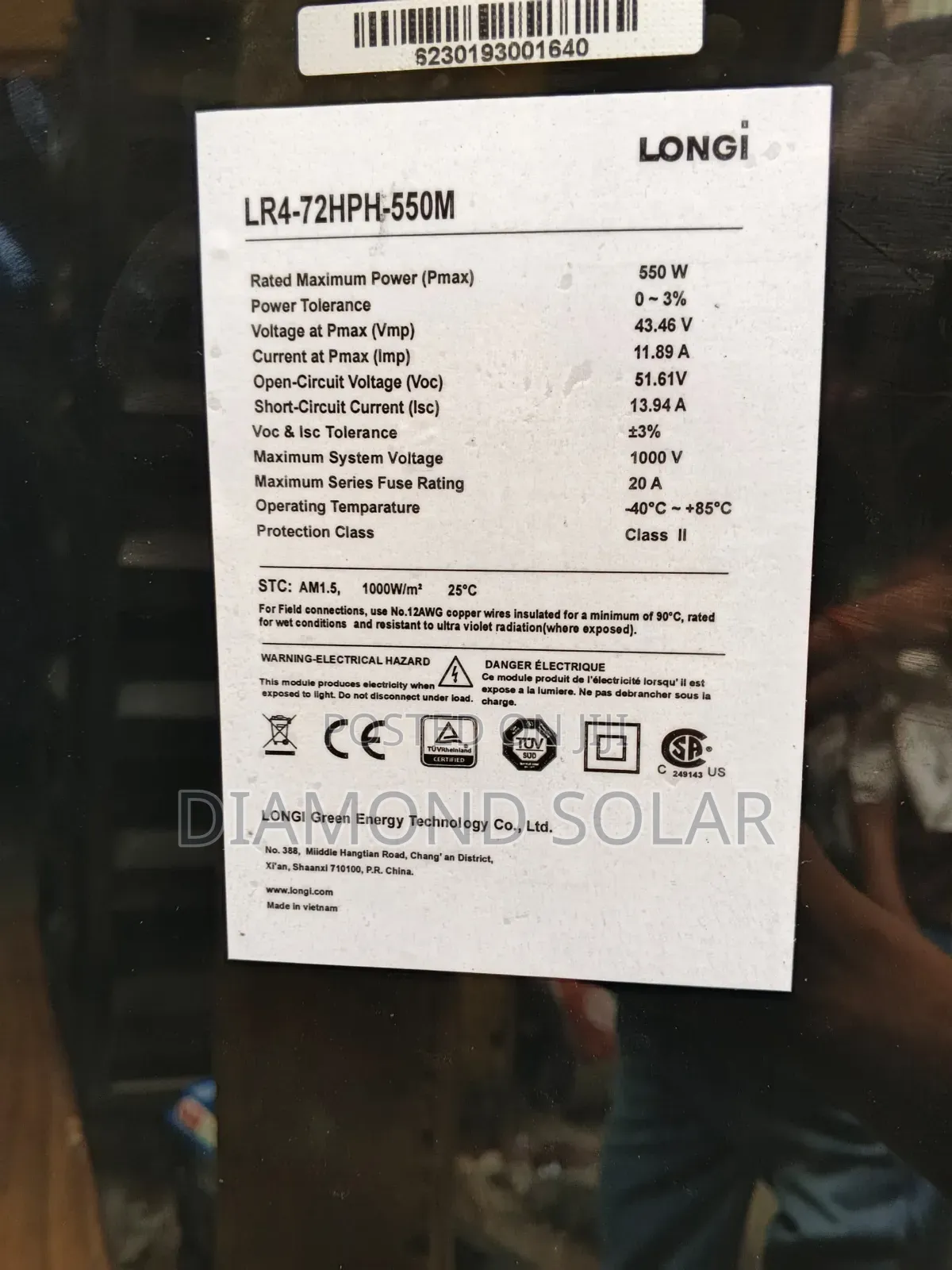 550w 120cell Longi Solar Panel