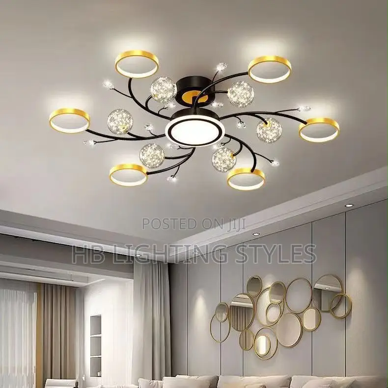 Modern Black Gold Ceiling Chandeliers