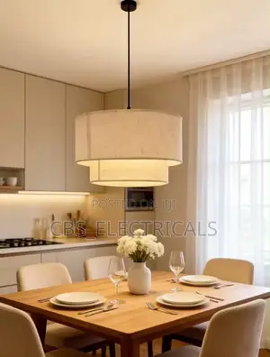 Modern Tiered Fabric Drum Pendant Light