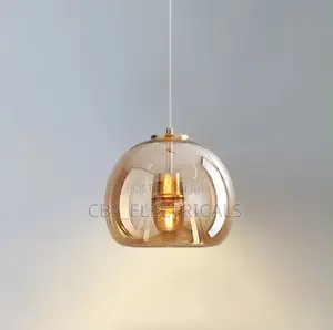 Modern Amber Glass Globe Pendant Light