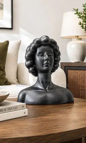 Columbus Afro Queen Bust Statue - Modern Decorative Resin Sculpture