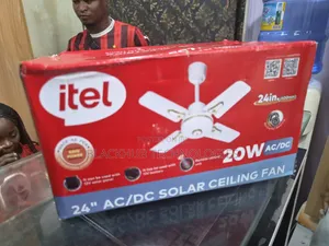 Itel 20W AC/DC 24" Solar Ceiling Fan With Remote Control