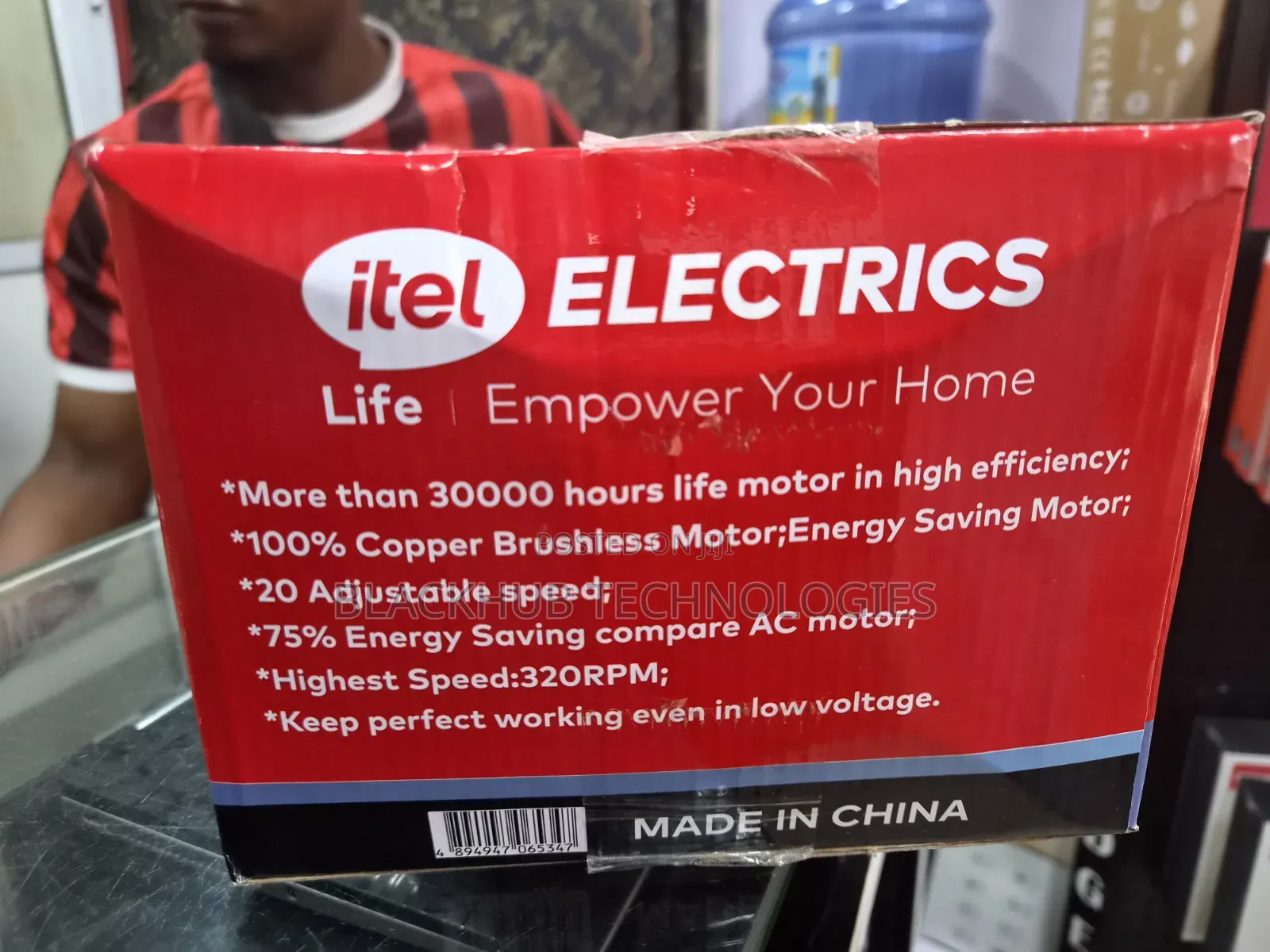 Itel 20W AC/DC 24" Solar Ceiling Fan With Remote Control