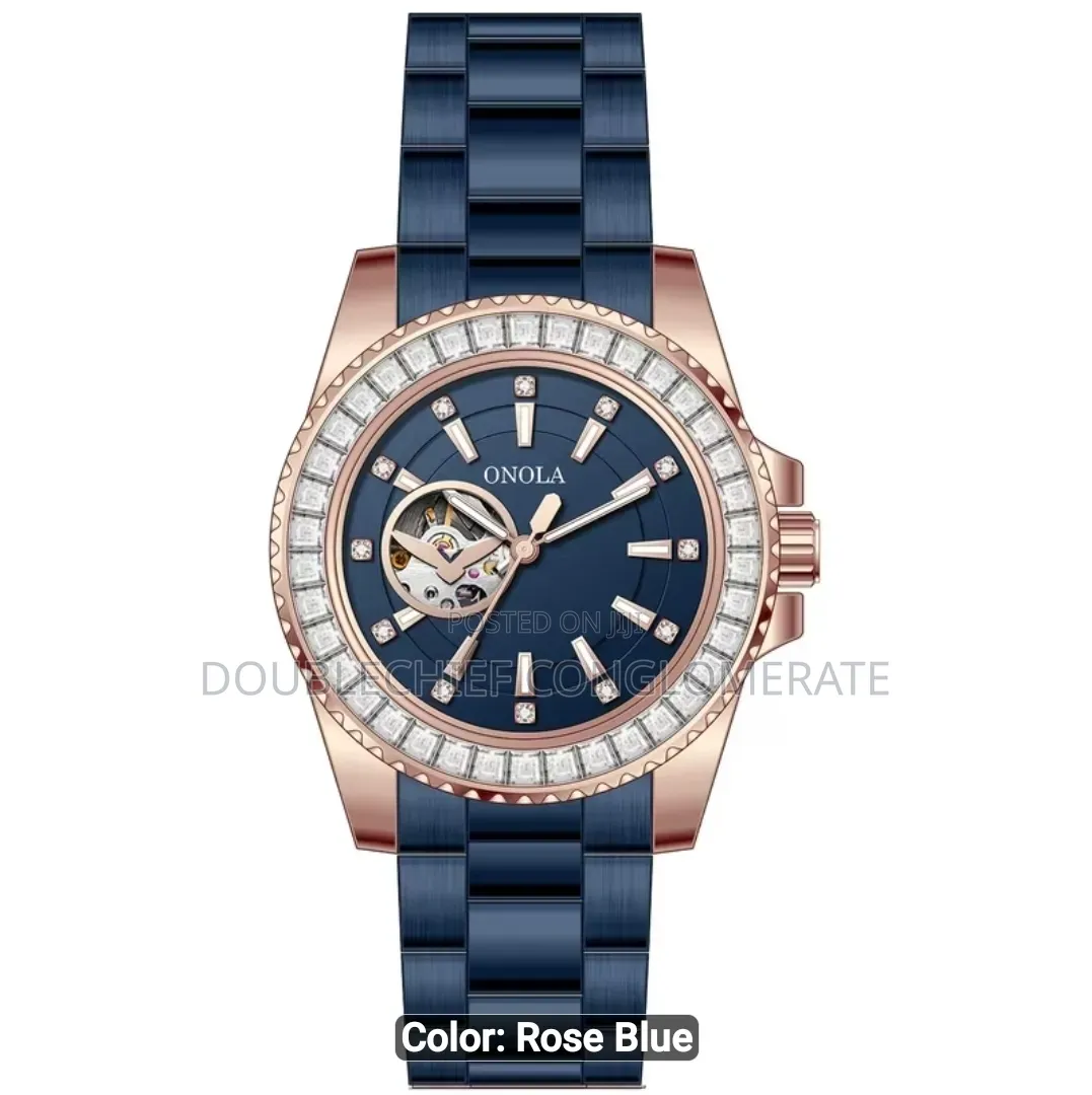 Onola Mechanical/Automatic Rose Gold/Blue Men Watch
