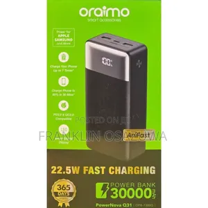 Original Fast Charging 30MAH Oraimo Power Bank