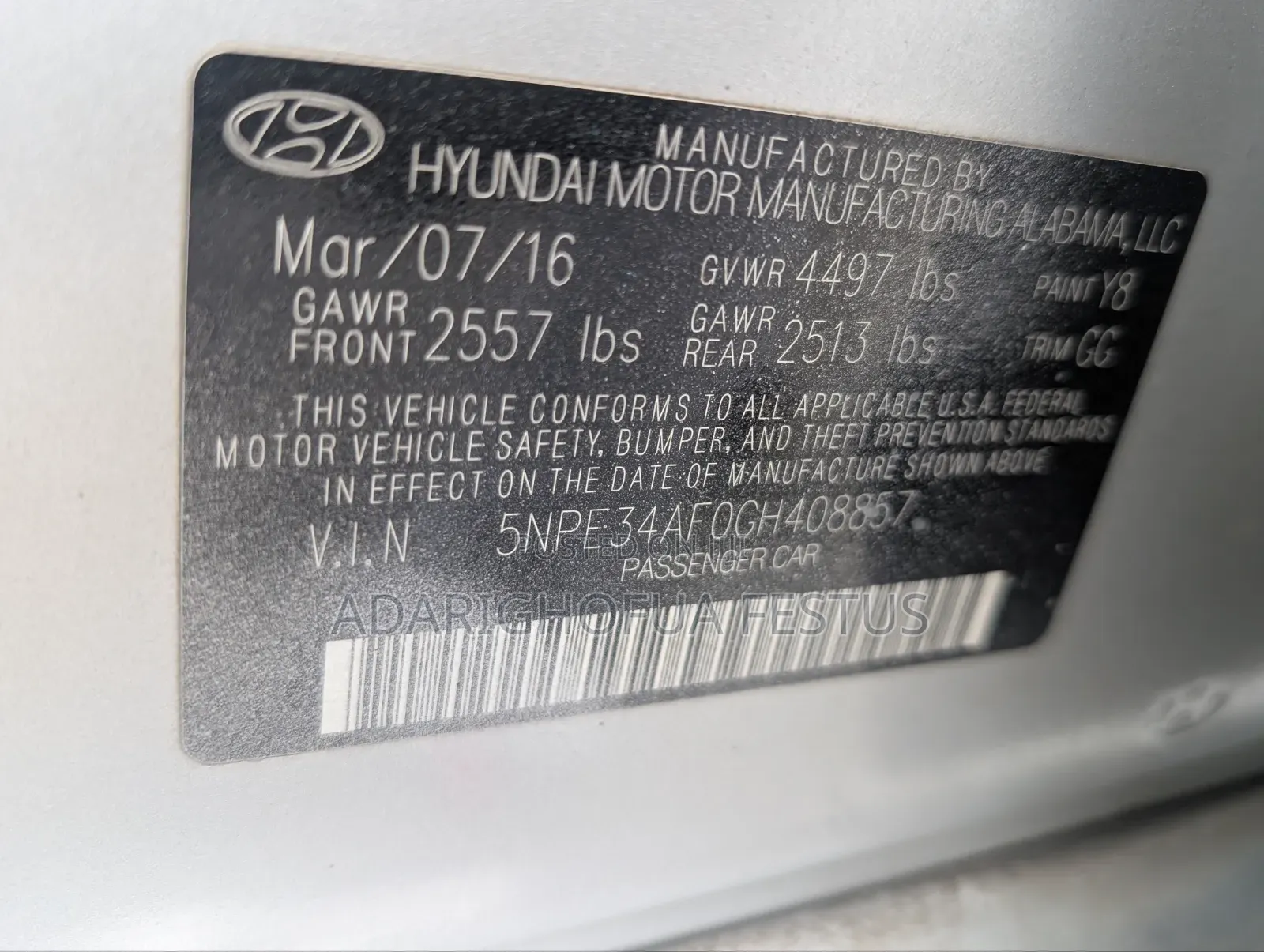 Hyundai Sonata 2016 Silver