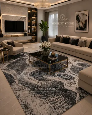 5x7fts Core Gray and Cream Turkish Center Rug