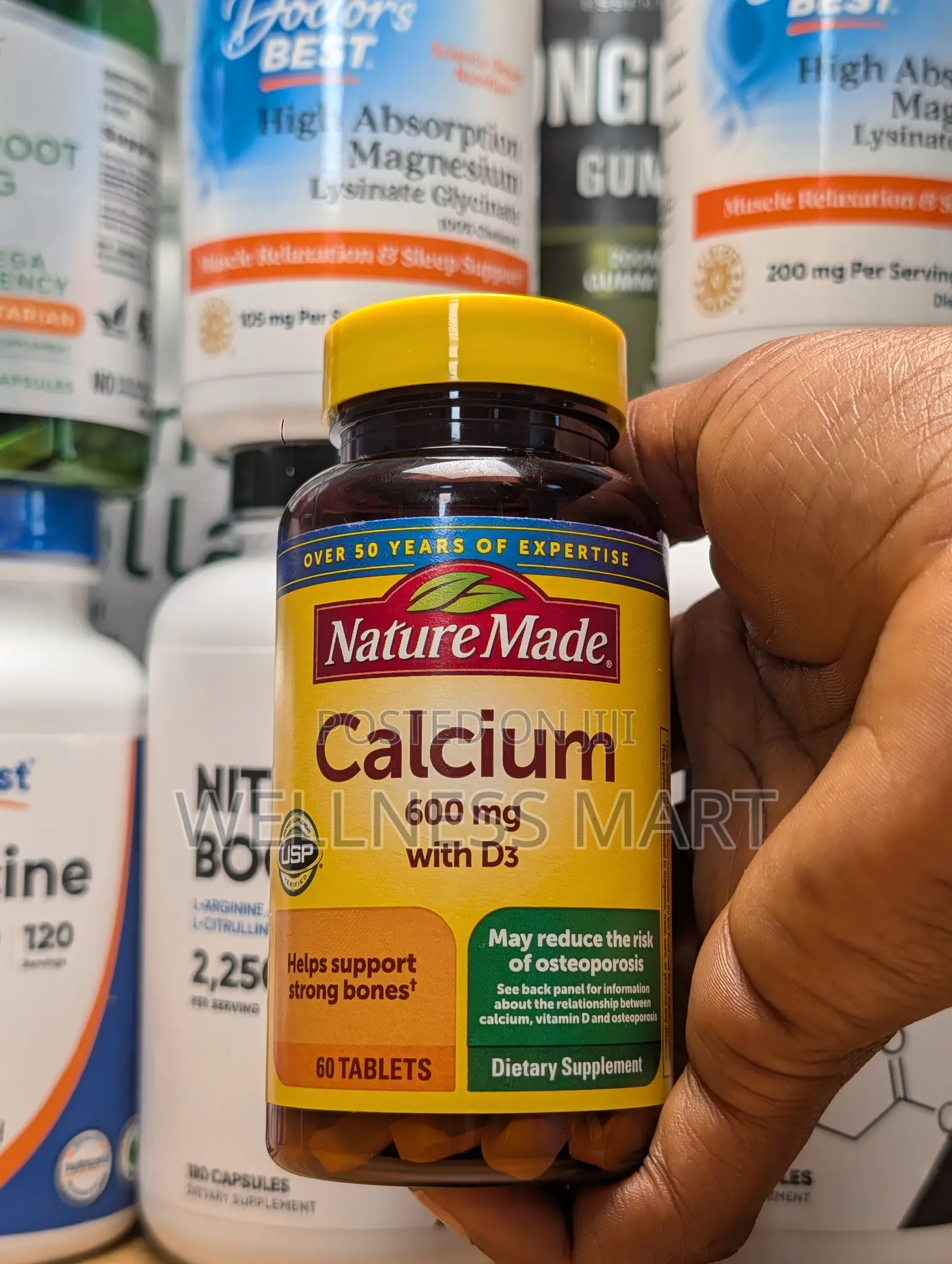Nature Made Calcium 600mg + Vitamin D3 | 60 Tabs | Bones | U.S.A