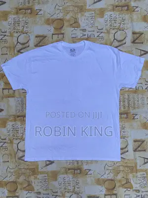 Fruit of the Loom Loose Fit Plain White T Shirt Size Large L