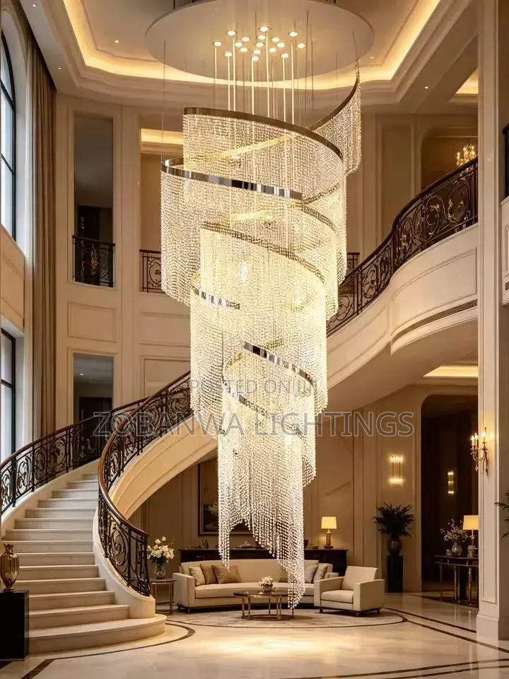 Spiral Design Crystal Chandelier