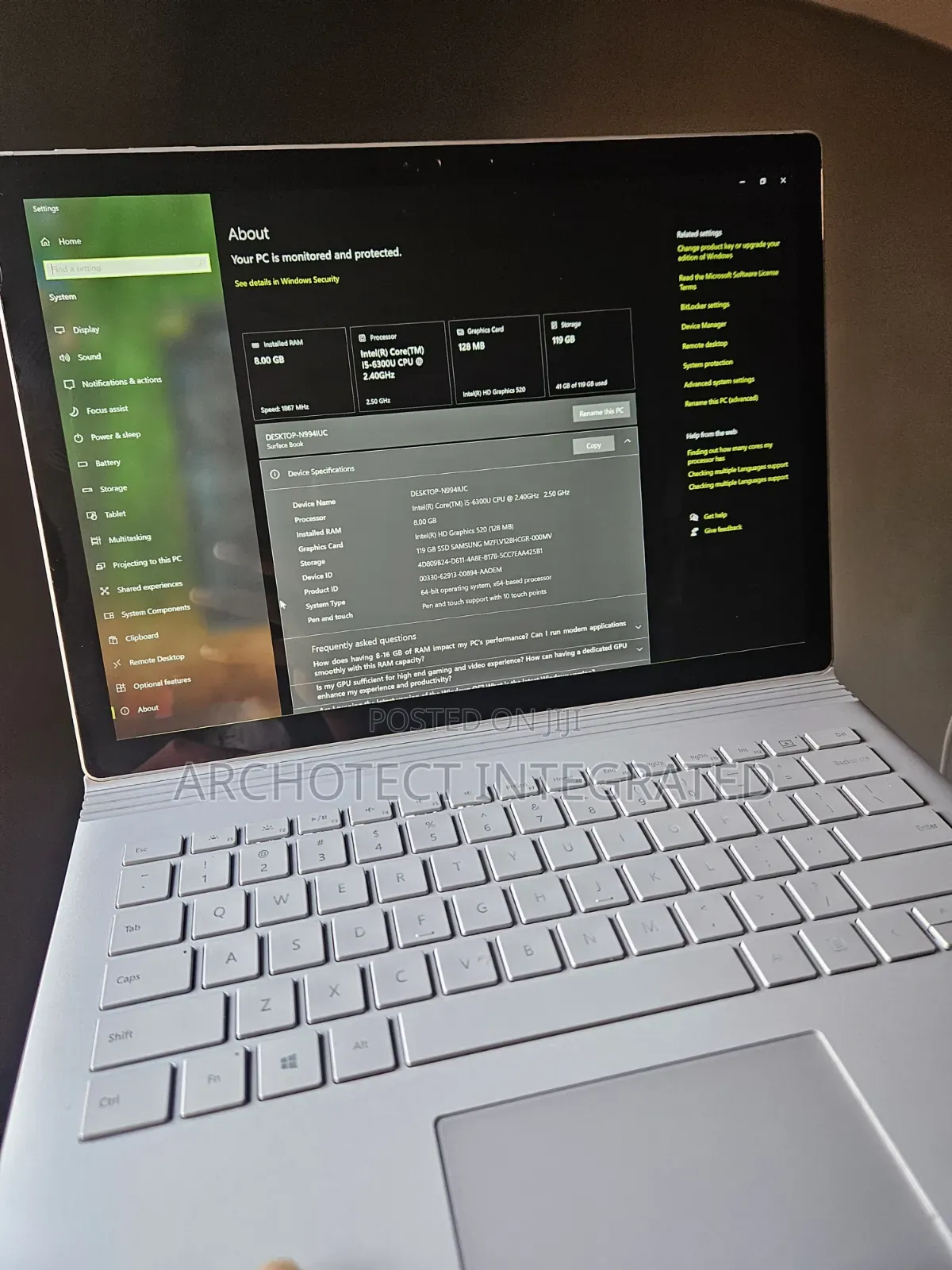 Laptop Microsoft Surface Book 8GB Intel Core i5 SSD 128GB