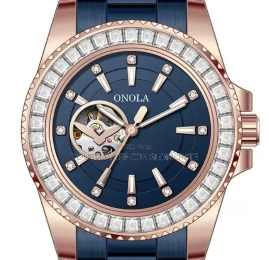 Onola Mechanical/Automatic Rose Gold/Blue Men Watch