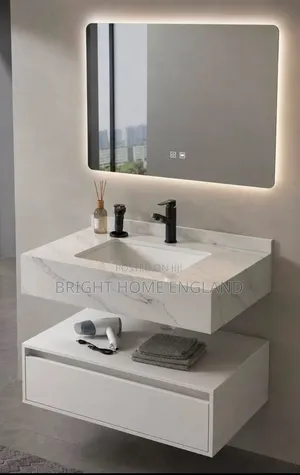 100 CM and 80CM Marble Cabinet With LED Mirror