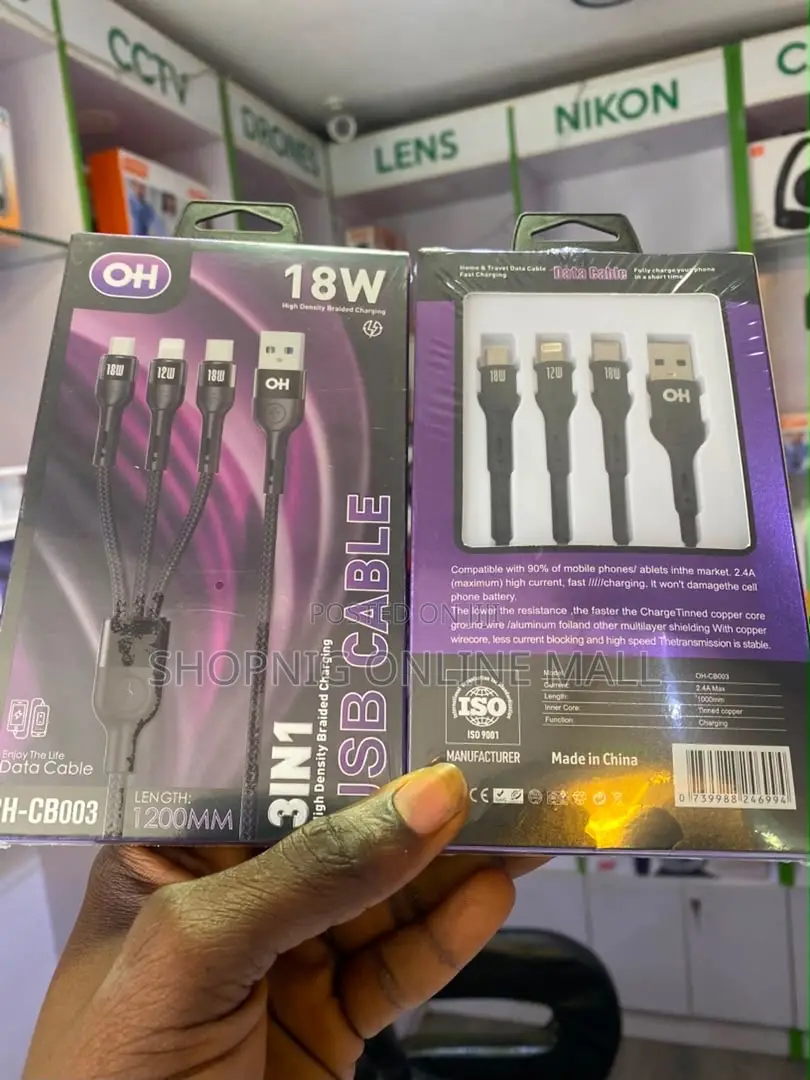 OH-CB003 18w 3in1 USB Cable