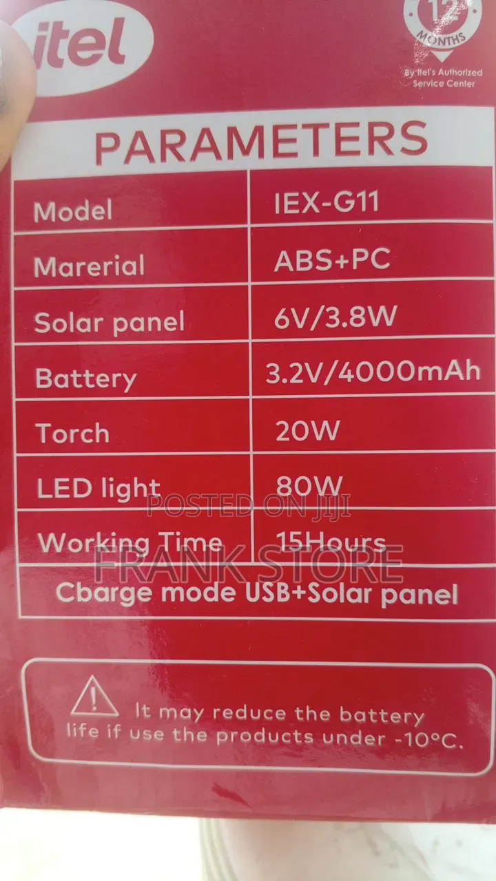 Original Itel Solar Light Kit(80w) - Light Phone Charging Solution