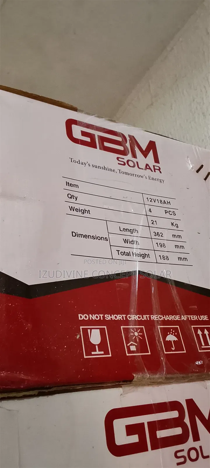 18ah 12v GBM Gel Battery