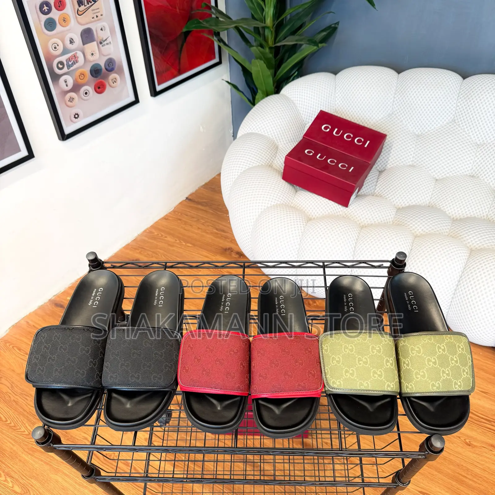 Original Gucci Plaster Print Slides