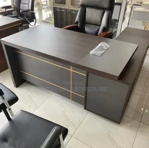 Modern Executive Office Table With a Dark Wood Finish