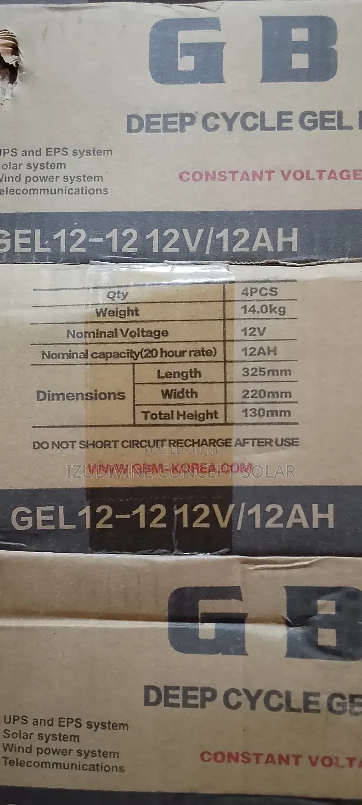 12ah 12v GBM Gel Battery