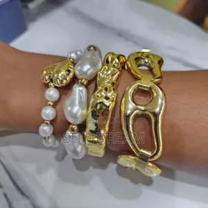 Trendy Gold Pearl Barcelet Jewelry Gift