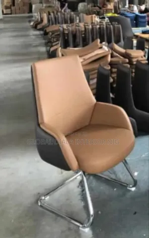 Modern Brown and Black Luxury PU Leather Chair