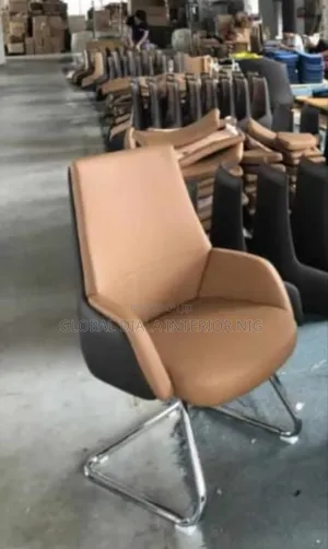Modern Brown and Black Luxury PU Leather Chair