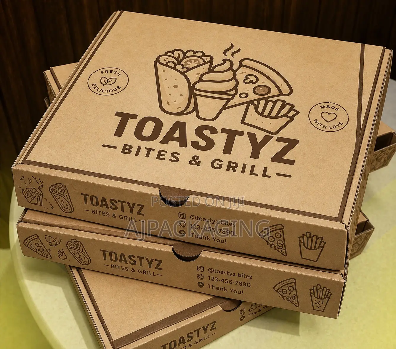 Branded Plain Pizza Boxes | Custom Sizes Available