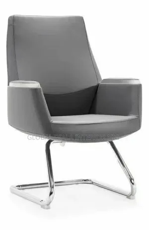 Modern Executive Office Visitor Chair Featuring Gray Upholstery