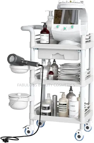 Medical Duty Storage, Shelves With a Grid-Reinforcement Design Trolly.