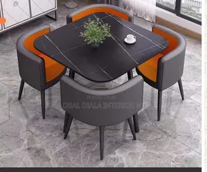 "Cube Elite" Dining Set Features a Square Black Marble