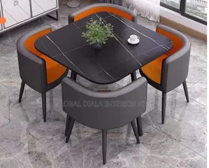 "Cube Elite" Dining Set Features a Square Black Marble