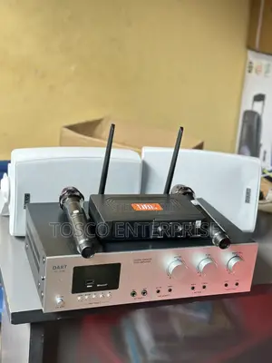 Karaoke Setup With Wireless Mic and 120w Wall Mount Speaker