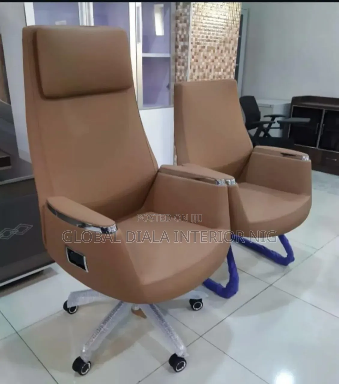 Brown Leather Executive Office Chair