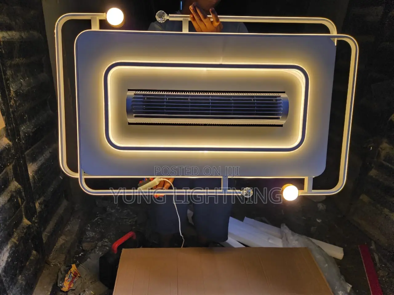 3 Color Ceiling Light With Large Fan