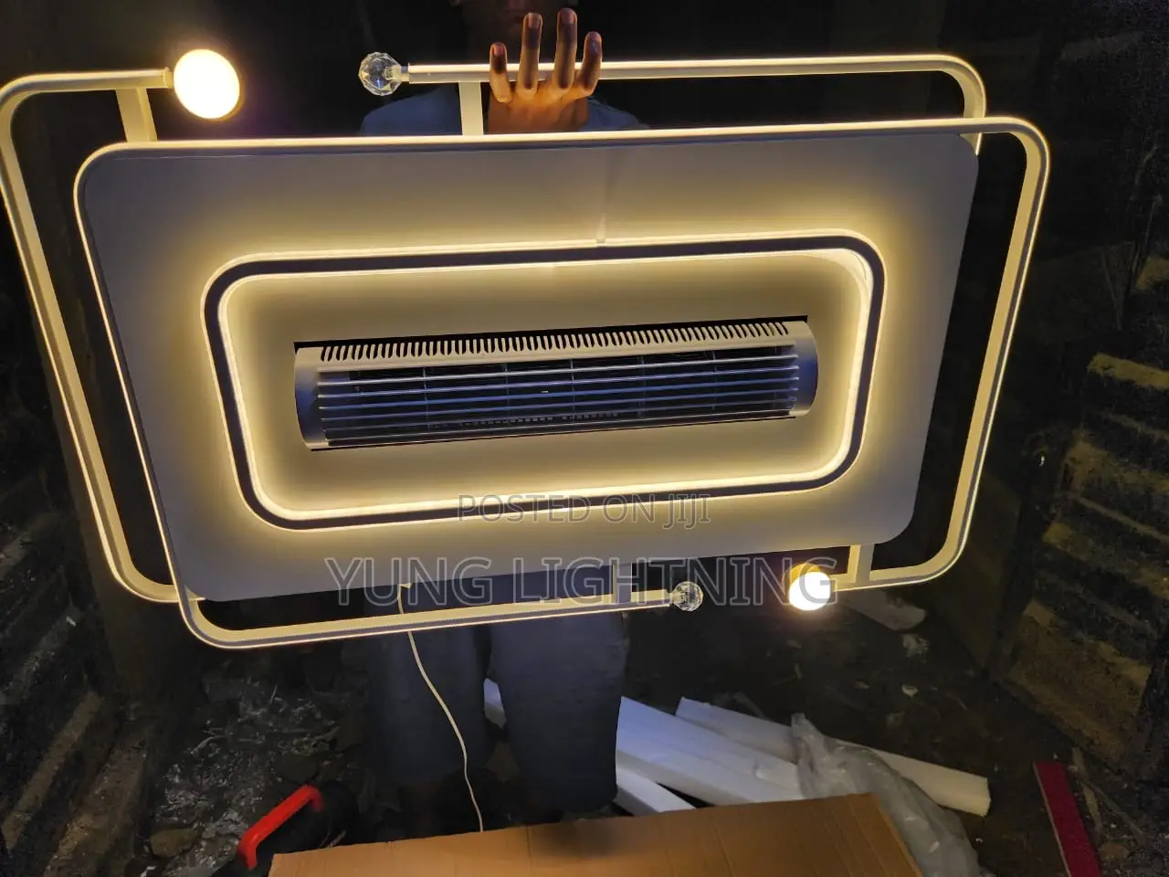 3 Color Ceiling Light With Large Fan