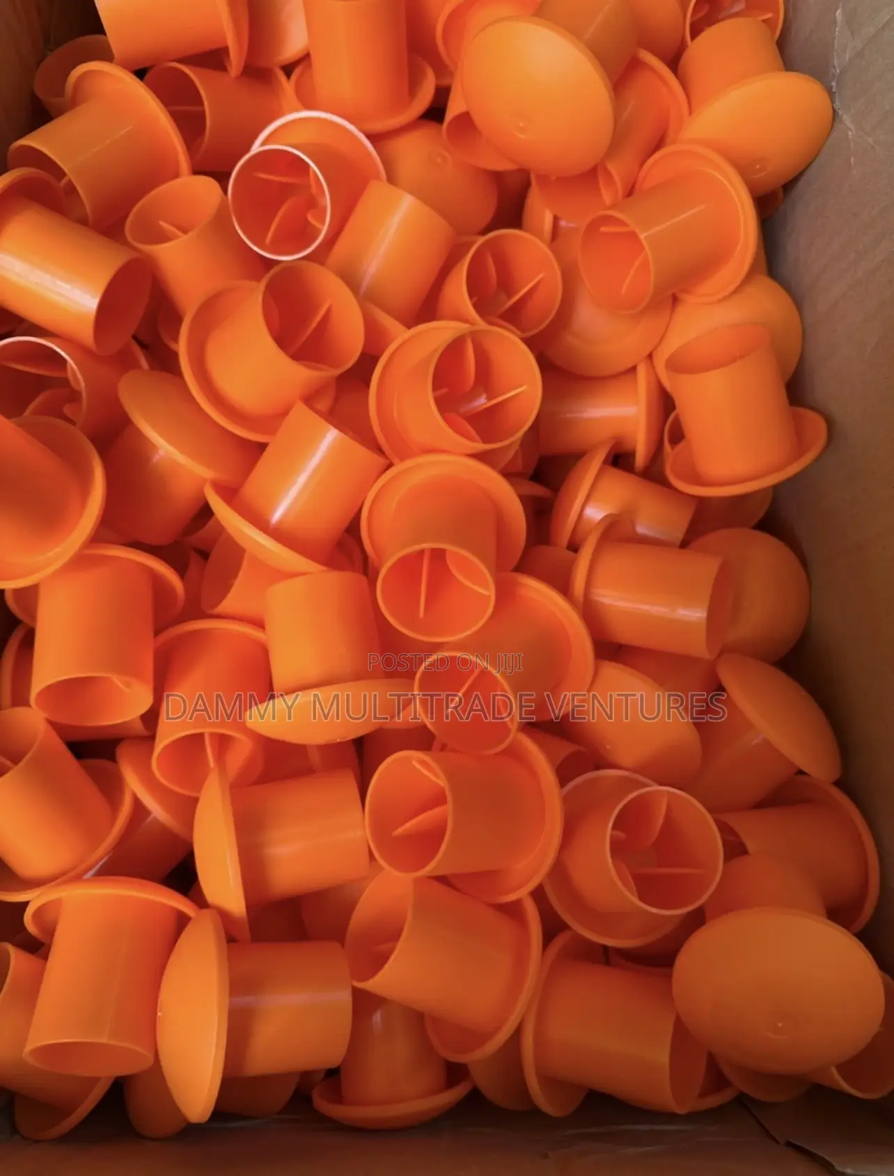 High-Visibility Orange Plastic Rebar Caps